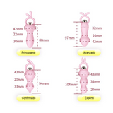 Estimulador Prostata Conejo rosa dimensiones