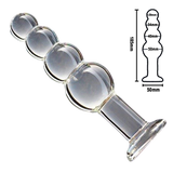 plug anal vidrio bolas anchas blanco