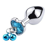 Plug Anal Cadena Diamante corazon Azul Claro del set 3 colores