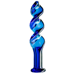 tapón anal cristal en forme de espiral azul