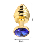 dimensiones butt plug Espiral Oro Diamante Azul