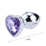 dimensiones anal plug violeta corazón de cristal