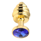 Plug Anal Espiral Oro <br> Diamante Azul