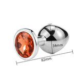 dimensiones tapón anal con diamante naranja talla s