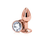 Plug Anal Oro Rosa Diamante Blanco
